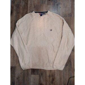 Vintage‎ Chaps Ralph Lauren Sweater Mens 2 X  Ivory Herringbone Hand Framed
